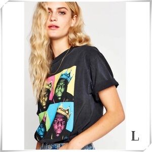 THE Notorious B.I.G Biggie Pop Color King Oversized T-Shirt In Black Size L